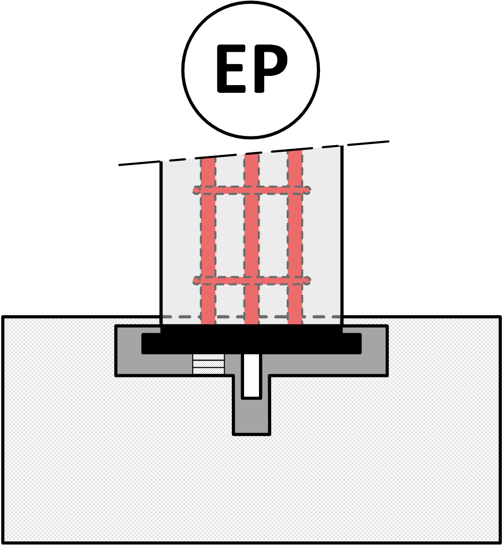 Détails en base de pilier type EP