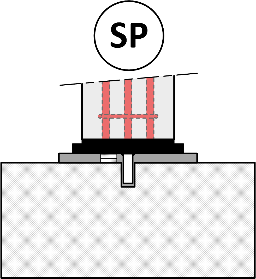 Détails en base de pilier type SP